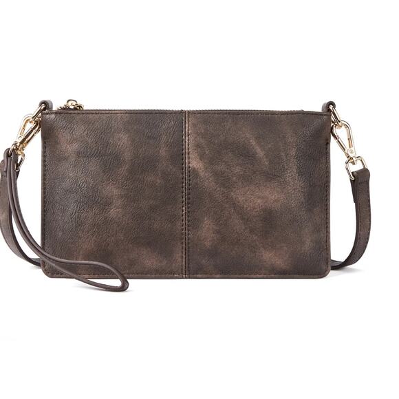 Bostanten Nola Vegan Leather Envelope Clutch Purse NEW Retro Coffee - Picture 3 of 13